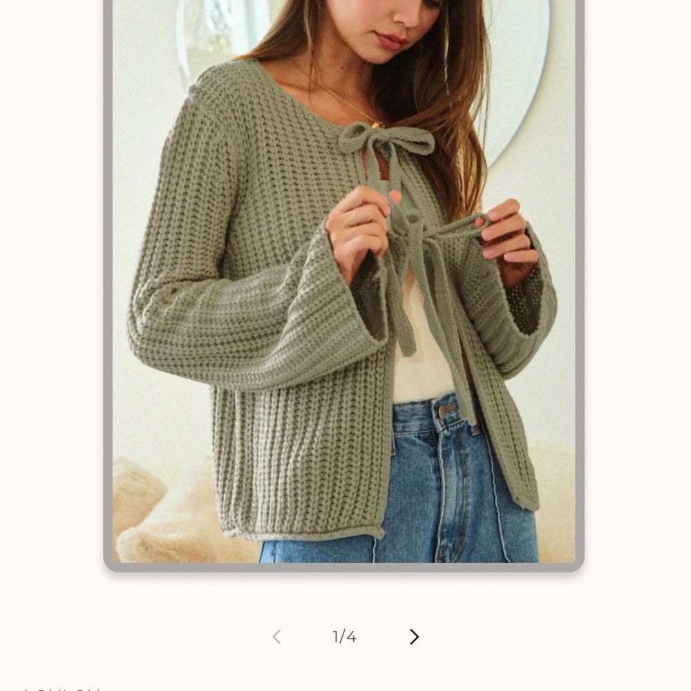 LovLov Women's Olive Green Knit Sweater